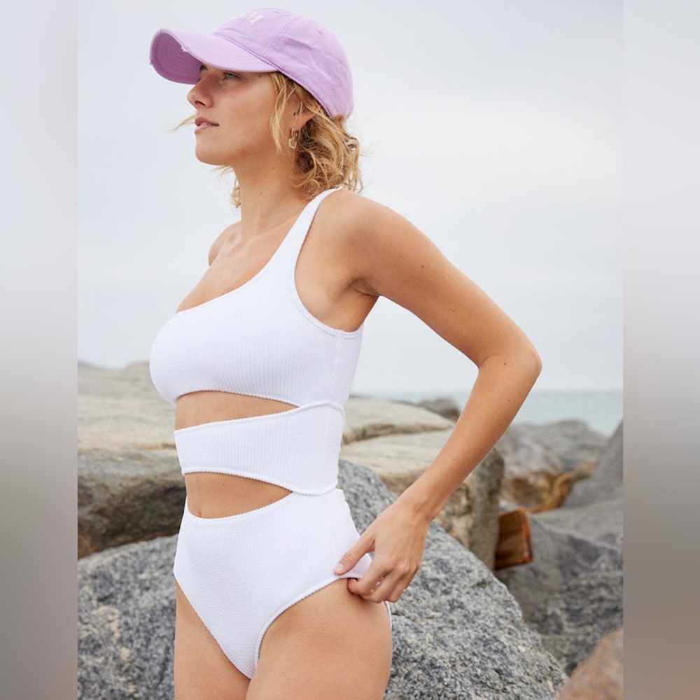 Aerie One Shoulder Cut Out Onepiece Swimsuit
